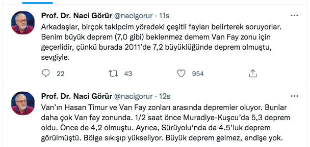 Van depremi sonrası Prof. Dr. Naci Görür'den açıklama - Resim: 0