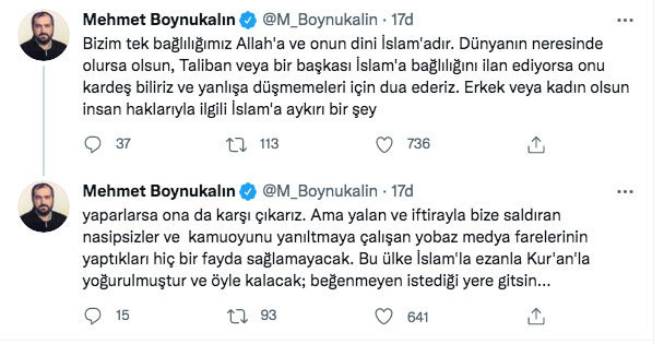 Eski Ayasofya İmamı Mehmet Boynukalın'dan Taliban'ı övmesiyle ilgili eleştirilere yanıt - Resim: 0