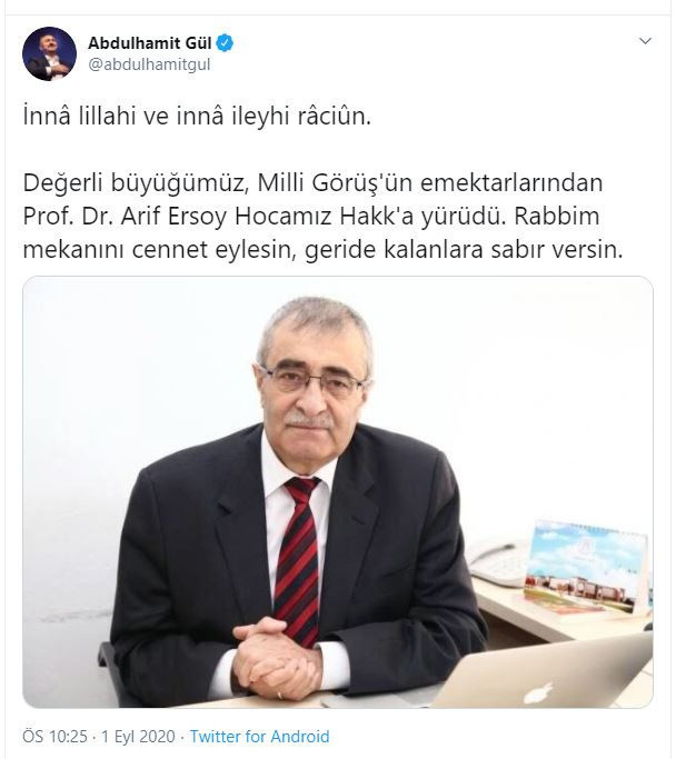 Milli Görüş'ün önemli ismi Prof. Dr. Arif Ersoy hayatını kaybetti 72 yaşındaydı - Resim: 1