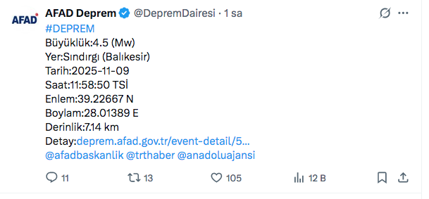 Balıkesir'de yeni deprem oldu! AFAD duyurdu, panik yarattı - Resim: 0