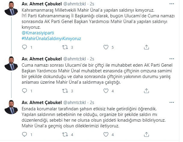 AK Partili Mahir Ünal'a Cuma namazı sonrası saldırı girişimi! İyi Partili isim duyurdu - Resim: 0