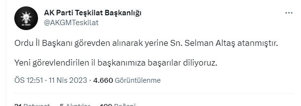 AK Parti Ordu İl Başkanı görevden alındı! Yerine Selman Altaş atandı - Resim: 0