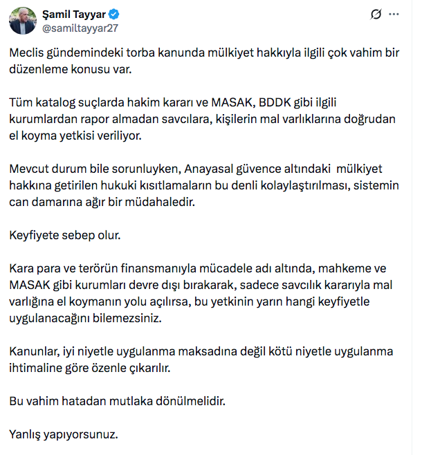 Torba kanundaki mülkiyet hakkı tartışması! Şamil Tayyar 'yanlış yapıyorsunuz' dedi - Resim: 0