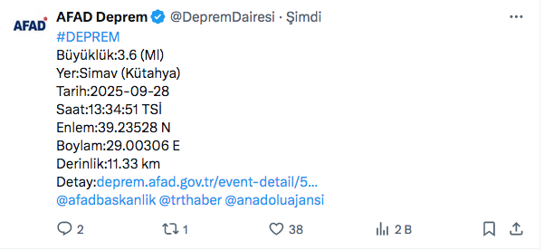 Kütahya'da peş peşe deprem oldu! AFAD son dakika duyurdu İstanbul'da da hissedildi - Resim: 2