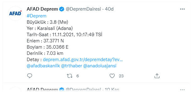 Adana'da 3.8 büyüklüğünde deprem! AFAD duyurdu - Resim: 0