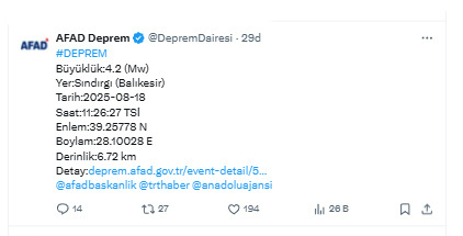 Balıkesir sallanıyor AFAD açıkladı! Peş peşe depremler korku yarattı, en büyüğü 4.2 büyüklüğünde - Resim: 1
