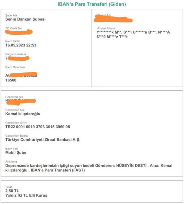 Depremzededen Kılıçdaroğlu'na para iadesi: Haram edenlere iletirsiniz - Resim: 0