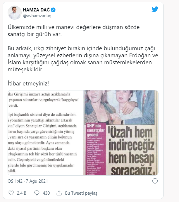 Sözde sanatçılardan tepki çeken 'Kaygılıyız' bildirisi! Başkan Erdoğan'ı hedef aldılar - Resim: 0