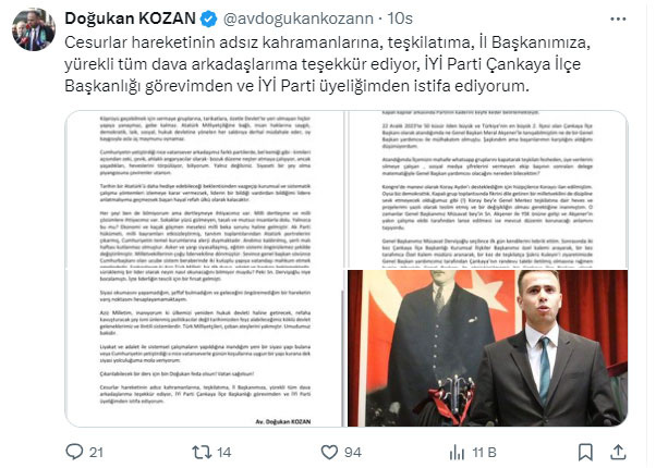 Sular durulmuyor! İYİ Parti'de kritik bir istifa daha - Resim: 0