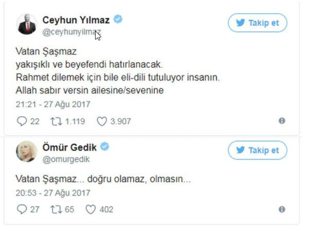 Vatan Şaşmaz’ın ölüm haberi ünlüleri yasa boğdu! - Resim: 4