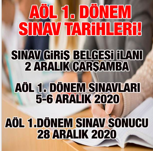 AÖL sınav tarihleri 1. dönem sınavı ertelendi mi ne zaman? - Resim: 0