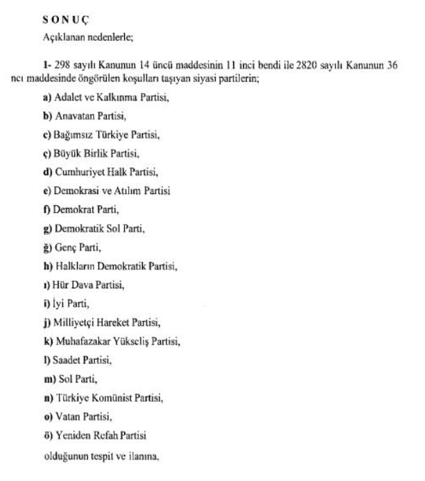 Seçime girebilecek partiler belli oldu! YSK kararı Resmi Gazete'de yayımladı - Resim: 0