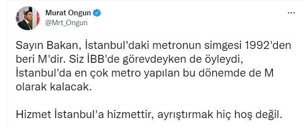 Bakan Adil Karaismailoğlu yeni Metro simgesini paylaştı İBB'den de açıklama geldi - Resim: 1