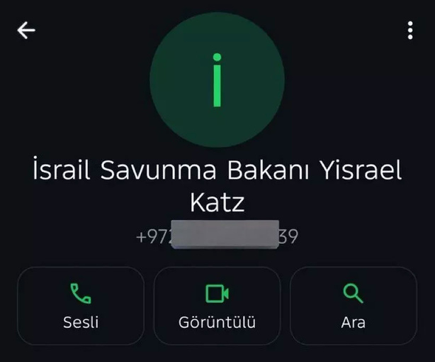 Türkler, İsrail Savunma Bakanı Katz’ı görüntülü arayarak tehdit etti - Resim: 0
