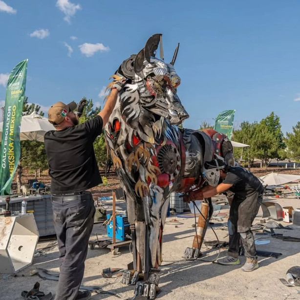 ASELSAN, yaptığı "Bozkurt" heykelini sergiledi - Resim: 0