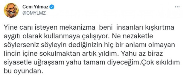 Cem Yılmaz'dan 'siyaset yapmıyorum' savunması geldi - Resim: 0