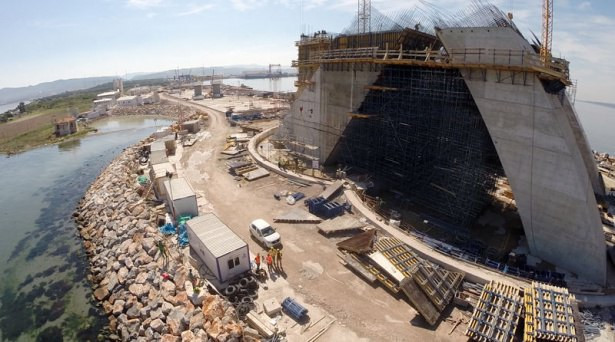 Köprü inşaatında kule yükseklikleri 120 metreyi aştı - Resim: 4