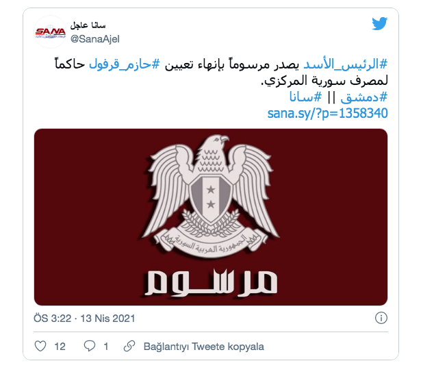 Esad, Suriye Merkez Bankası Başkanı'nı görevden aldı - Resim: 0