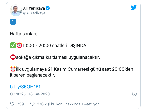 20 yaş sokağa çıkma saatleri ve günleri ne zaman başlıyor? - Resim: 0