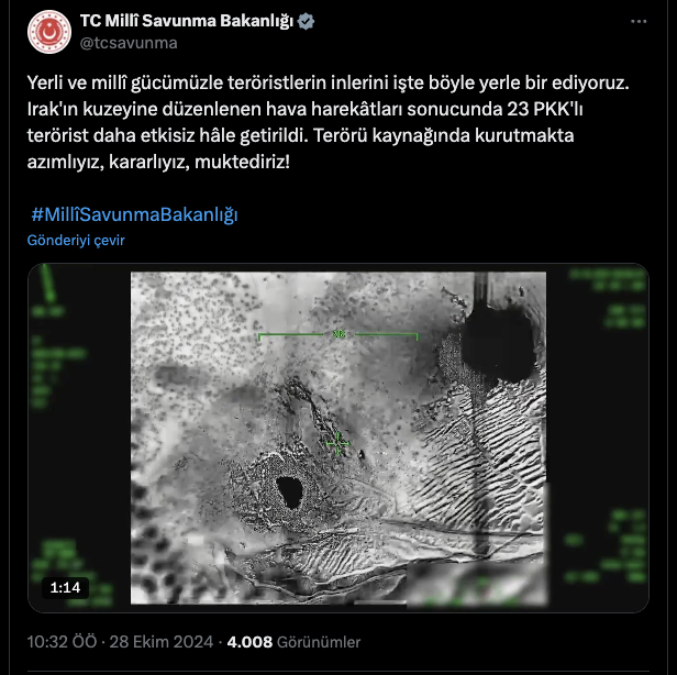 MSB'den flaş açıklama! Irak'ın kuzeyine düzenlen hava harekatlarında 23 PKK'lı terörist öldürüldü - Resim: 0