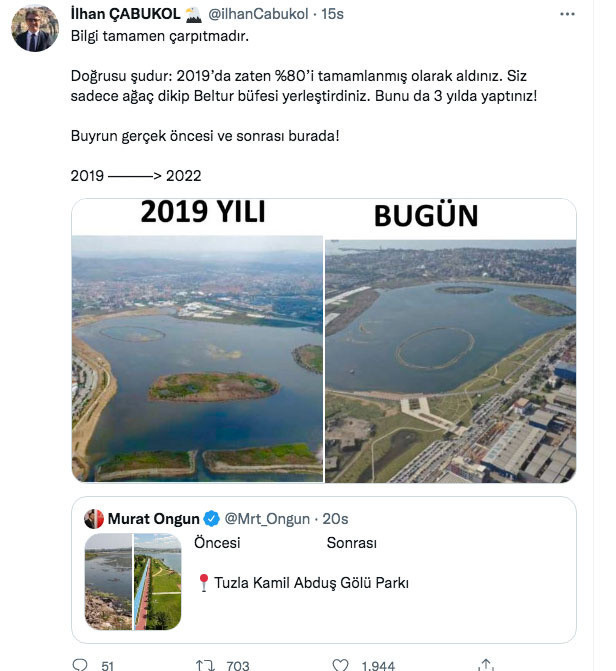 Tuzla Belediyesi'nden İBB Sözcüsü Murat Ongun'a cevap: Sadece ağaç dikip Beltur büfesi yerleştirdiniz - Resim: 0