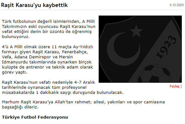 Eski Fenerbahçeli Raşit Karasu hayatını kaybetti - Resim: 0