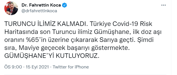 Sağlık Bakanı Fahrettin Koca: Turuncu şehrimiz kalmadı - Resim: 0