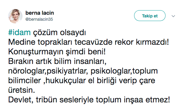 Berna Laçin hakkında medine twitinden dolayı karar çıktı - Resim: 0