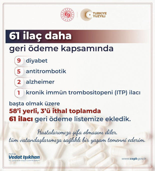 SGK'nin geri ödeme listesine 61 ilaç daha alında - Resim: 0