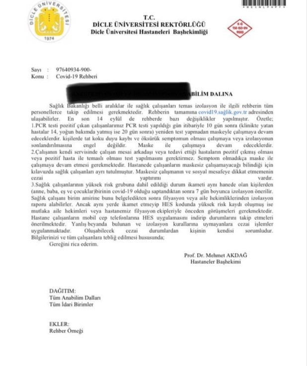 İki üniversitede sağlıkçıları zora sokacak talimat! Testin pozitif olsa bile... - Resim: 1