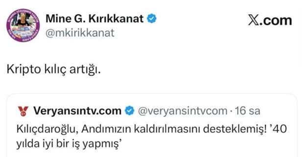 Mine Kırıkkanat'tan Kemal Kılıçdaroğlu'na "kılıç artığı" mesajı - Resim: 0
