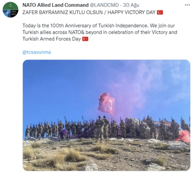 NATO Türkiye için 30 Ağustos kutlama mesajı yazdı Yunanistan bozulunca... - Resim: 0