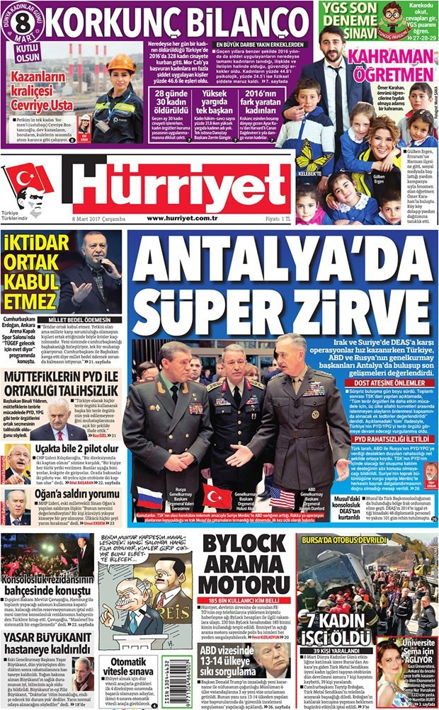 Gazete manşetleri Star - Vatan - Habertürk 8 Mart 2017 - Resim: 4
