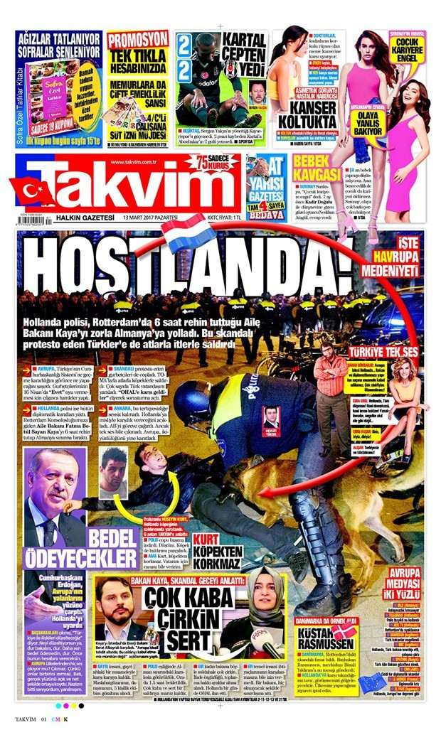 Gazete manşetleri Sözcü - Hürriyet - Habertürk 13 Mart 2017 - Resim: 4