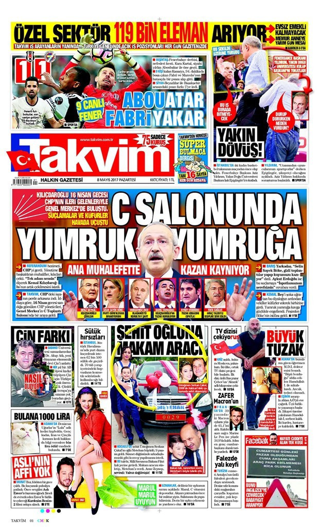 Gazete manşetleri Hürriyet - Fanatik - Fotomaç 8 Mayıs 2017  - Resim: 4
