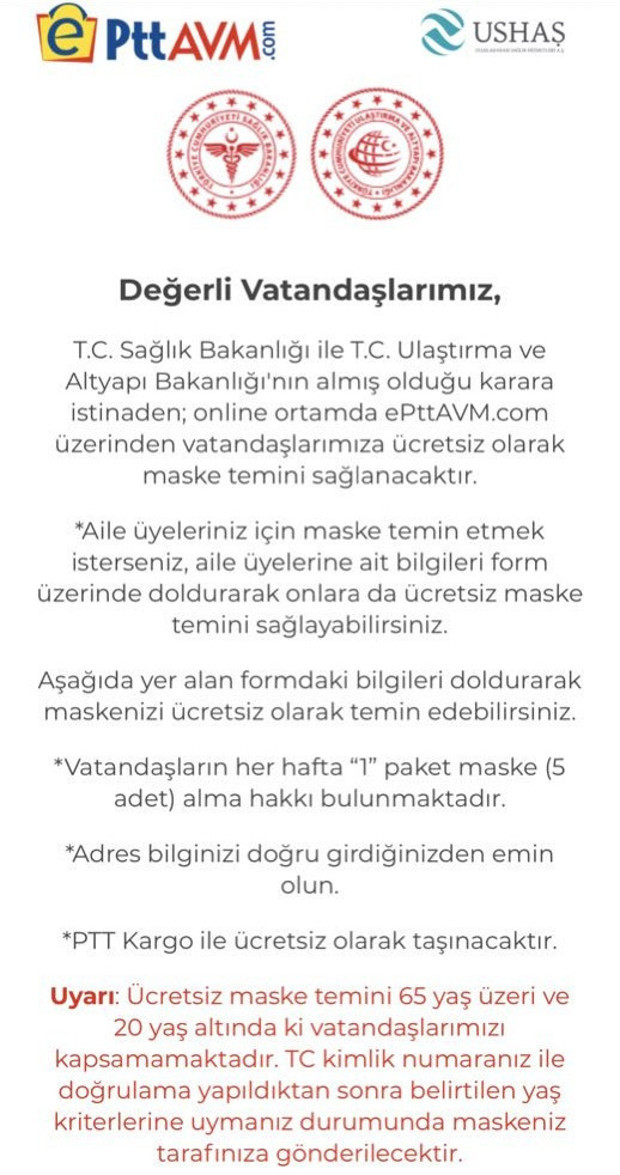 PTT tüm Türkiye'de ücretsiz maske dağıtımı! Nereden nasıl alınacak - Resim: 0