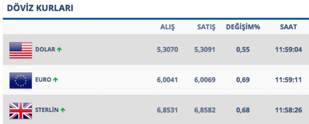 dolar kuru saat 12.00 rakamı