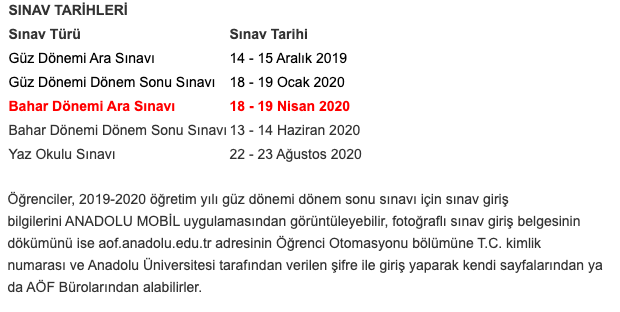AÖF 2020 sınavları ertelendi mi güncel AÖF sınav tarihleri - Resim: 0