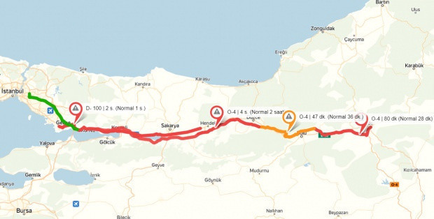 Navigasyon uygulamasının çıkardığı bayram trafik haritası - Resim: 3