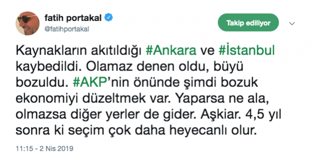Fatih Portakal'dan seçim tweetleri: Erdoğan hazır değildi büyü bozuldu - Resim: 2