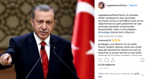 Tuğba Ekinci'den Cumhurbaşkanı Erdoğan'a destek sanat camiasına gönderme - Resim: 0