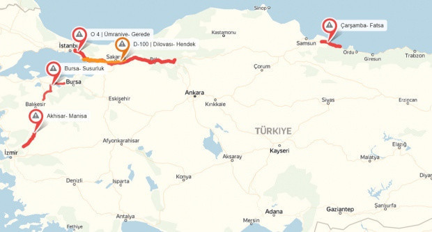 Navigasyon uygulamasının çıkardığı bayram trafik haritası - Resim: 5