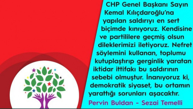 HDP'den Kemal Kılıçdaroğlu'na saldırı hakkında açıklama - Resim: 0