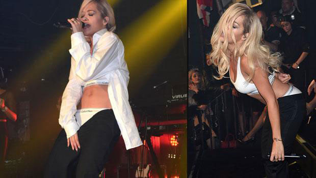 Ünlü şarkıcı sahnede soyundu - Resim: 1