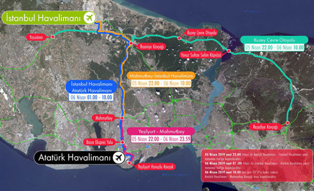 Havalimanı taşınma sürecinde İstanbul'da kapatılacak yollar - Resim: 0