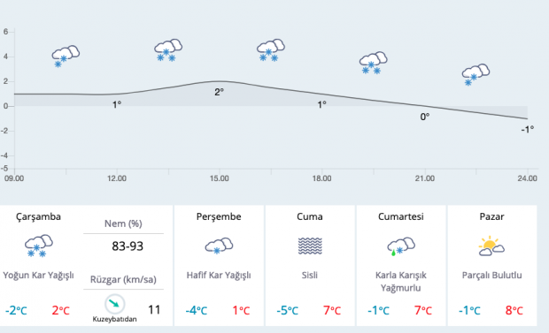 Bolu'da kar başladı saatlik hava durumu fena! - Resim: 0