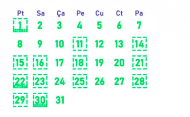 2019 Nisan ayi hacamat takvimi hangi günler yaptırılır? - Resim: 0