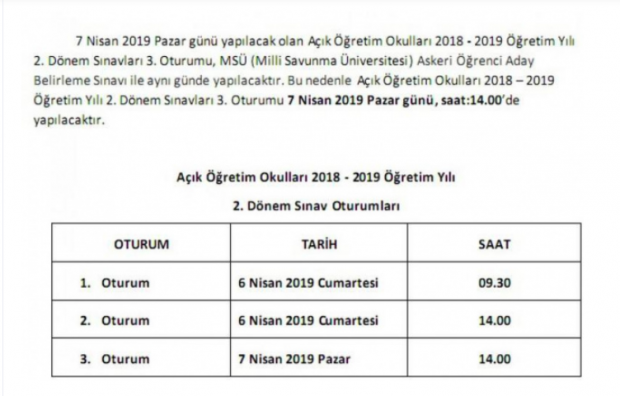 AÖL sınavı saat kaçta 6-7 Nisan sınav oturum saatleri kaç? - Resim: 0