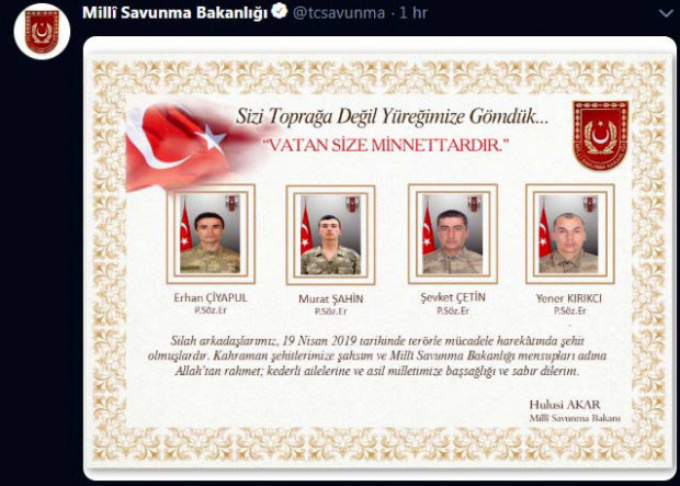 Irak sınırında 4 asker şehit oldu - Resim: 0