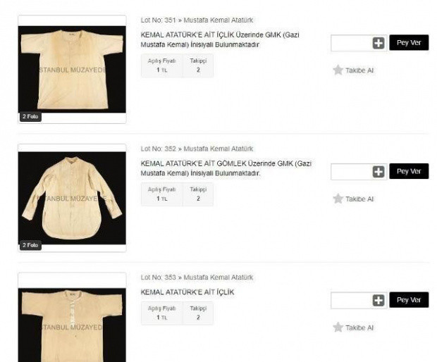 Atatürk'ün iç çamaşırları 1 TL'den satışa çıkarıldı - Resim: 0